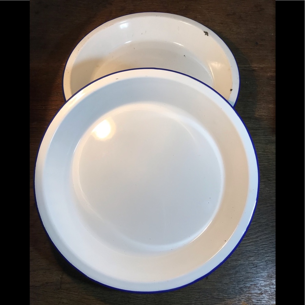 Pair of Emalelware Plates 9 1/2 in